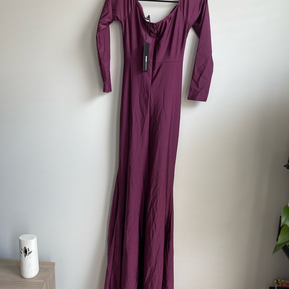Fashion Nova Plum Long Sleeve Dress